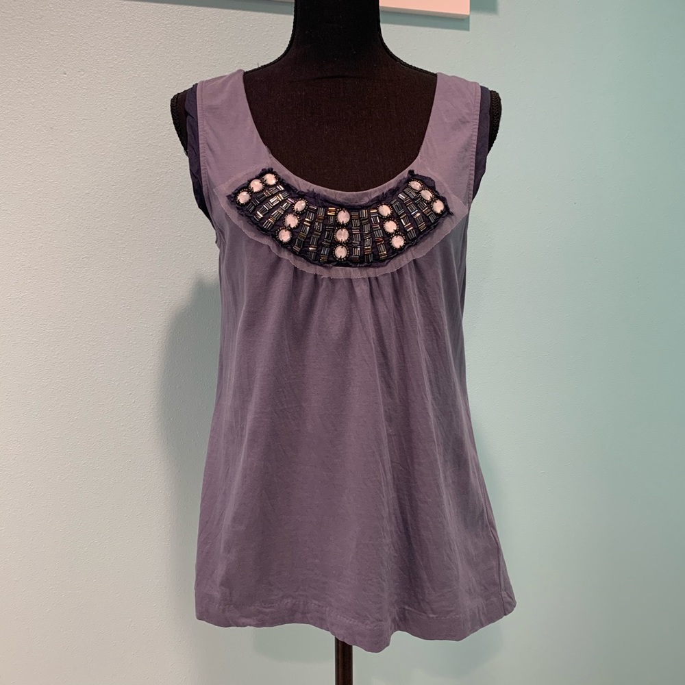 🐳 4 for $12 Anthropologie Deletta embellished tank M